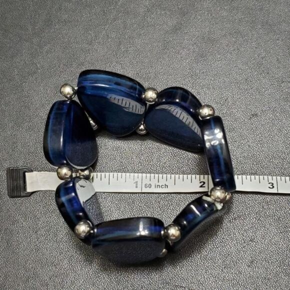 Blue, black and silver bracelet - Picture 6 of 7